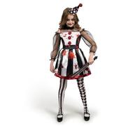 Spooktacular Creations Girls costume da clown, abito da clown spaventoso, abito gonfio sanguinante in bianco e nero per ragazze che si veste Halloween, gioco di ruolo, cosplay-L Feast