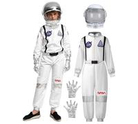 Spooktacular Creations Halloween Bambino Unisex Argento Strisce Costume da Astronauta, Tuta da Pilota con Casco.