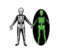 Spooktacular Creations Kids Skeleton Costume, Unisex Glow in the Dark Skeleton Bodysuit con maschera per Ragazzi, Ragazze Halloween Dress Up, Role Play, Cosplay Party