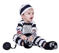 Spooktacular Creations Lovely Baby Prisoner Convict Costume Infant Deluxe Set for Halloween Jail Dress Up Party (12-18 Months)