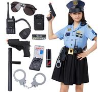 Spooktacular Creations Officer Officer Costume for Girls, COP COSTUM per bambini Playing e Halloween Dress Up-S