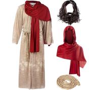 Spooktacular Creations per uomini di Gesù Cristo con parrucca, barba, Chal, abbigliamento per la cintura per adulti Halloween Farty Cosplay-L