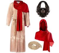 Spooktacular Creations per uomini di Gesù Cristo con parrucca, barba, chal, alla cintura per adulti Halloween Party COSPLAY-XL