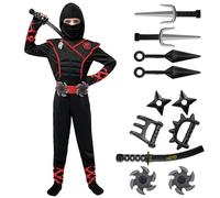 Spooktacular Creations Ragazzi Ninja Costume di Lusso per i Capretti con Ninja pugnali e Stelle da Lancio s 5-7 Nero / Multi