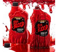 Spooktacular Creations Sangue finto, 2 confezioni da 510 g di sangue da vampiro, sangue da palcoscenico per costumi di Halloween, trucco zombie, lavabile, sangue finto per vestiti, pittura del corpo e