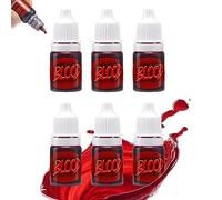 Spooktacular Creations Sangue Finto per Halloween, 6 Mini Bottiglie di Sangue Gocciolante per Trucco da Zombie, Sangue di Vampiro, Sangue Finto Lavabile, Pittura per il Viso, Trucco