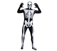 Spooktacular Creations Scheletro Bone Bodysuit Costumi di Halloween per uomo con maschera scheletrica con cappuccio