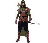 Spooktacular Creations Set Costumi Robin Hood da Uomo Vestito da Arciere Freccia Costume da Eroe per Halloween Dress Up Party (Green, Small)