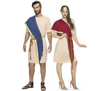 Spooktacular Creations Set costumi unisex per adulti Toga, costumi biblici greci per coppie di Halloween con tunica dell'antica Roma, scialli, cintura e corona di foglie per feste in Halloween M