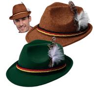 Spooktacular Creations set di 2 cappelli alpini svizzeri tedeschi in feltro (marrone e verde), accessori per costumi, Halloween, Oktoberfest, cosplay.