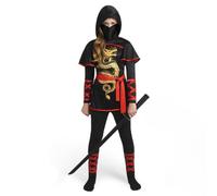 Spooktacular Creations Set di costumi da drago nero e rosso Ultimate Ninja Warrior per bambini, ragazze, costume di Halloween Dress Up
