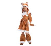 Spooktacular Creations Sweet Girls Fox Costume Set for Halloween Dress Up Party, Role-Playing, Carnival Cosplay, Jungle-Themed Party (Medium (8-10 yrs))