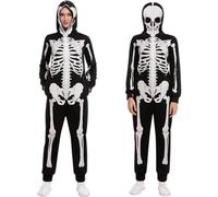 Spooktacular Creations Tutina da zucca di Halloween per adulti costume da zucca tuta con cappuccio tuta pigiama con cerniera per donne adulte per costumi di Halloween