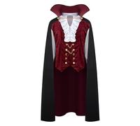 Spooktacular Creations Vampiro Rinascimento Medievale Spaventoso Deluxe Costume di Halloween per Uomini Cosplay di Peccati (Black, XX - Large)