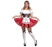 Spooktacular Creations Vestito da donna Oktoberfest, costume di Halloween Oktoberfest per Halloween, feste e festival della birra, Rosso, X-Large