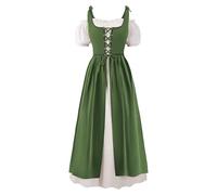 Spooktacular Creations Vestito Rinascimentale Halloween Costume Donna Verde Manica Corta Camicia Medievale Vestito Ren Faire Abito Gotico Vita Alta per Festa Danza quotidiana, verde, L