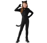 Spooktacular CreationsCostume da gatto nero per bambine, costume da cat ragazza per Halloween, costume da bambina per feste e giochi di ruolo (piccolo (5-7 anni))