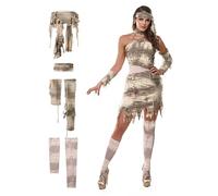 Spooktacular CreationsCostume da mummia di Halloween per donna, costume da mummia mistica per adulti, ideale per feste in maschera di Halloween e cosplay (piccolo)