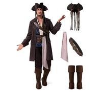 Spooktacular CreationsCostume da pirata di Halloween per uomo Spooktacular Creations, costume da capitano contrabbandiere deluxe con cappello e cintura per feste a tema cosplay (taglia media)