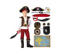 Spooktacular CreationsCostume da pirata per bambini. Classico set pirata marrone deluxe con accessori giocattolo per feste a tema (taglia media, 8-10 anni)