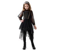 Spooktacular CreationsCostume da principessa nera per bambine, abito autunnale di Halloween con fascia per la festa a tema di Halloween (taglia M-M)
