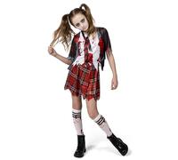 Spooktacular CreationsCostume da scolaretta zombie, costume da zombi sanguinante per ragazze, festa di Halloween, evento scolastico, nero, taglia S