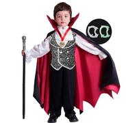 Spooktacular CreationsCostume da vampiro gotico grigio deluxe per bambini, ideale come bomboniera per feste di Halloween, travestimenti e giochi di ruolo.