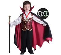 Spooktacular CreationsCostume da vampiro gotico per bambini, ideale per feste, travestimenti, giochi di ruolo e cosplay (M, 8-10 anni)