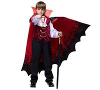 Spooktacular CreationsCostume da vero vampiro per Halloween da bambino, costume da Dracula per feste di Halloween, gioco di ruolo (taglia grande, 10-12 anni)