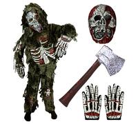 Spooktacular CreationsCostume da zombi per bambini, costume da zombi spaventoso per Halloween, costume da mostro per Halloween (verde, taglia S)