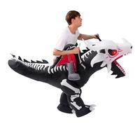 Spooktacular CreationsCostume gonfiabile da scheletro di drago per adulti con occhi illuminati a LED, costume gonfiabile deluxe da indossare per feste in maschera di Halloween.