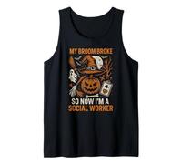 Spooktacular Social Worker Scopa Broke Fun Womens Halloween Canotta