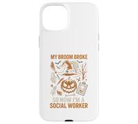 Spooktacular Social Worker Scopa Broke Fun Womens Halloween Custodia per iPhone 15 Plus
