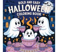 Spooky and Cute Halloween Coloring Book: 50 Fun Pages of Pumpkins, Ghosts, Witches, Bats, Haunted Houses, Candy, and Fall Holiday Scenes for Kids, Teens, and Adults (8.5x8.5”)