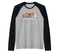 Spooky And Feral Halloween Cute Raccoons Maglia con Maniche Raglan