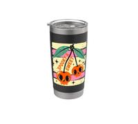 Spooky And Sweet Cherries Halloween Skull Cherry Bicchiere termico in acciaio inox doppia parete