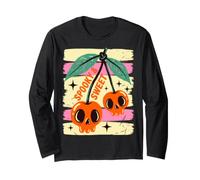 Spooky And Sweet Cherries Halloween Skull Cherry Maglia a Manica