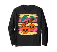 Spooky And Sweet Cherries Halloween Skull Cherry Maglia a Manica
