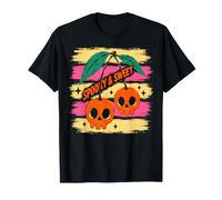Spooky And Sweet Cherries Halloween Skull Cherry Maglietta