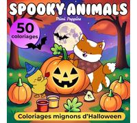 spooky animals: Coloriages mignons d'hallowenn - pour adultes et enfants