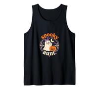 Spooky Aunt Cute Ghost Halloween Zucca Pipistrelli Ragnatela Divertimento Canotta