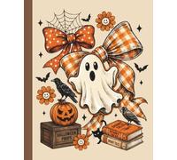 Spooky Autumn Vibes Lined Notebook: Cute Halloween Journal for Girls and Teens, 110 Lined Pages, 7.5 x 9.25, Aesthetic Fall Composition Book