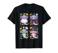 Spooky Axolotl Squadra Carino Halloween Costume Party Tee Maglietta