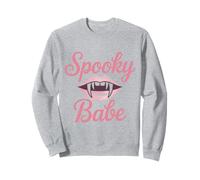 Spooky Babe Camicia Rosa Vampiro Labbra Halloween Party Graphic Felpa