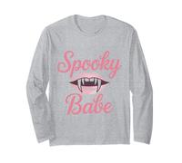 Spooky Babe Camicia Rosa Vampiro Labbra Halloween Party Graphic Maglia a Manica