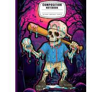 Spooky Baseball Drip Notebook | Wide Ruled Composition Book For Kids, Teens, Boys, and Halloween Fans | Cool Back To School Writing Journal