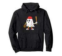 Spooky Baseball Ghost Halloween Costume Baseball Player Felpa con Cappuccio