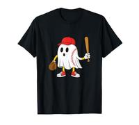 Spooky Baseball Ghost Halloween Costume Baseball Player Maglietta