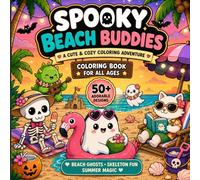 Spooky Beach Buddies: A Cute & Cozy Coloring Adventure