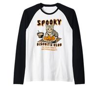 Spooky Biscuits Club Funny Cat Halloween Cottura Maglia con Maniche Raglan